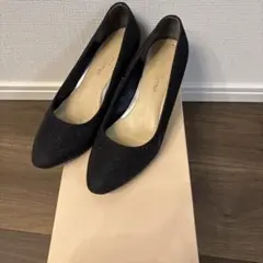 JILL STUART ブラックパンプス ストーン付きヒール