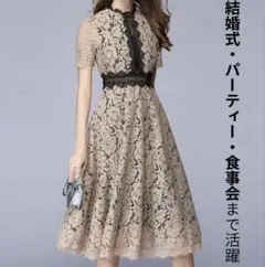 総レース ハイネック パーティードレスのサムネイル