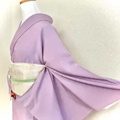 絽 正絹 紫 着物 きもの 色無地 お宮参り 結婚式 フォーマル 礼装