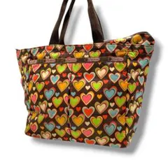 未使用品】LeSportsac 花柄トートバッグ キルティング ブラック 黒