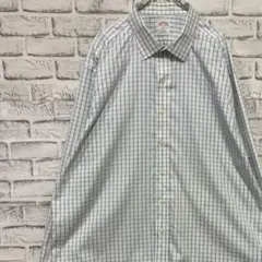ブルックスブラザーズ長袖シャツ！ホワイトブルーチェックXL 0408