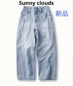 【新品 未使用】サニークラウズ　贅沢ジーンズ　ワイドストレート　　 ユーズド加工のサムネイル