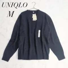 新品 ユニクロ エクストラファインメリノ クルーネックセーター ネイビー M