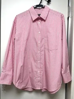 【値下げ中】新品タグ付 GU ピンク ストライプオーバーサイズシャツ Sサイズ