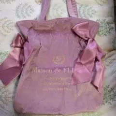 Maison de FLEUR リボン付きトートバッグ ピンク