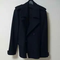 美品　11AW ジョンローレンスサリバン　ウールピーコート　日本製　ブラック 美品11AW ジョンローレンスサリバンウールピーコート日本製ブラック