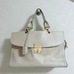 【最終お値下げ】マークジェイコブス アイボリー レザーハンドバッグ