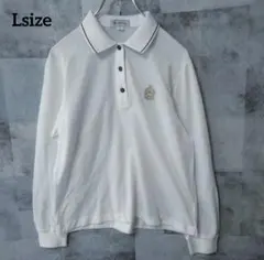 BURBERRY Lsize 長袖カットソー 刺繍ロゴ 白 ホワイト