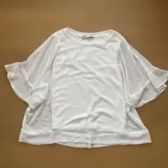 ZARA ホワイト 五分袖ブラウス
