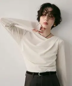 trish シアーフロッキードレープロンT