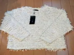 ZARA ザラ レディース トップス 長袖 フリンジ シアー アイボリー M