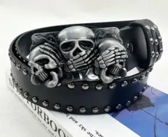Ed Hardy スカルハンド スタッズベルト ブラック - メルカリ