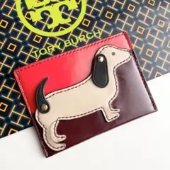 トリーバーチ TORYBURCH パスケース カードケース 犬 レザー ほぼ新品