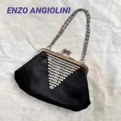 ENZOANGIOLINI 黒パーティーバッグ／結婚式,披露宴,二次会,ビジュー