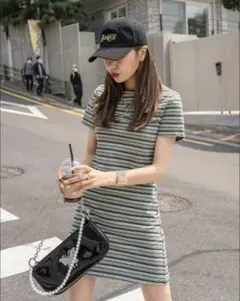 ボーダーミニワンピース