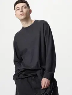 美品/ユニクロ/ソフトニットフリースクルーネックt
