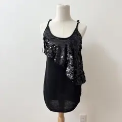 ルイヴィトン　スパンコール　キャミソール　黒　リネンシルク　XS 希少のサムネイル