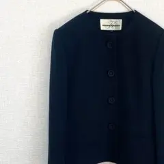 KAZU ITO ノーカラージャケット クルーネック シンプル 裏地付き 大きめ