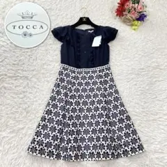 新品タグ付き✨TOCCA ALIZE ワンピース　カットワーク　ドッキング　刺繍