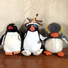 ぬいぐるみ 個性的なペンギン 3体 キーホルダーおまけ付き