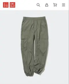新品　UNIQLO イージーカーゴパンツ　カーキ　オリーブ　ウエストゴム　S
