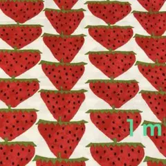 ❤︎コットンこばやし＊う早この布「イチゴ柄」 ホワイト ❤︎綿１００%１１０㎝×１m