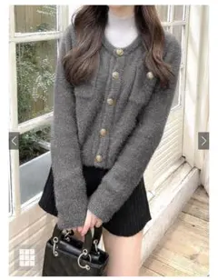 ラメフェザーカーディガン[kz618]