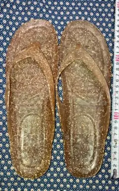 ヘンプ　サンダル　クリア　ラメ　ビーサン