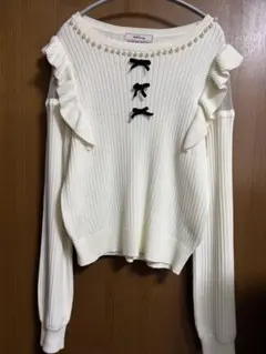 Ank Rouge アンクルージュ リボン　ニット　トップス