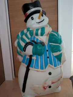 クリスマス　スノーマン　ライト　イルミネーション　ヴィンテージ