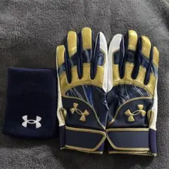【値下げ】アンダーアーマー　バッティンググローブM リストバンド　大人用