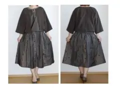 着物リメイク　大島紬の3点セット　M 龍郷柄　オールシーズン着回せます^_−☆