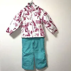 【110cm】nima キッズ　スキーウェア　上下セット ピンク 白 グリーン