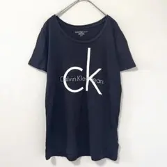 ◉Calvin Klein　ラウンドネックTシャツ　黒　プリントロゴ　半袖