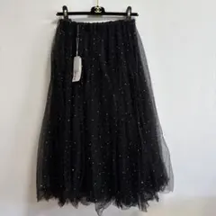 JENNE クリスタルチュールスカート M ブラック未使用 定価21,780円のサムネイル