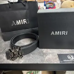アミリ風　ブラックレザーベルト