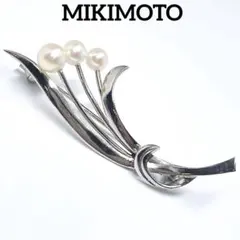 MIKIMOTO ミキモト パール ブローチ シルバー リボン フラワー - メルカリ