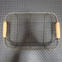 アーチクリーム 3カゴ ワイヤーバスケット シェルフ ハンドメイド 木製