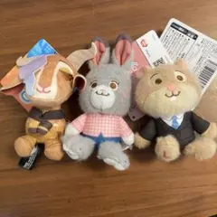 ズートピア2 ぬいぐるみマスコット　3つセット