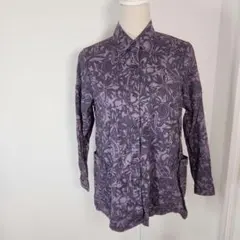 ベンティセロ 花ペーズリー柄 長袖ブラウス シャツ パープル系