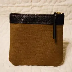 キャンバスレザー　小物入れ　ハンドメイド