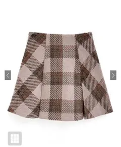 【未使用品】チェック柄ツイードミニスカート/ インパン裏地付き(tu1441)