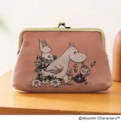 [新品]リンネル12月号付録MOOMIN 大人上品なジャカード織りガマ口ポーチ