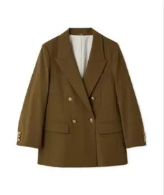 【Mila Owen】金釦ダブルブレストブレザー/ キャメル
