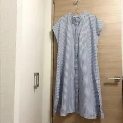 NATURAL BEAUTY ストライプ柄 半袖ワンピース M