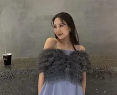 フリル付きライトブルーオールインワン