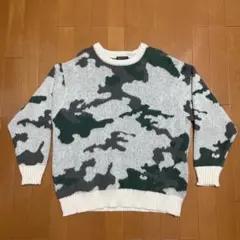 迷彩/カモフラ柄ニット セーター GORGE ゴージ　Fサイズ