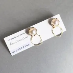 No.1474 1点のみ　パール　2way ピアス　サージカルステンレス