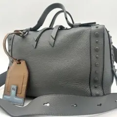【美品】グッチ ゴンミーニ 2way ショルダーバッグ レザー グレー 斜め掛けのサムネイル