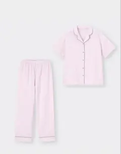 GU ジーユー オーガニックコットンパジャマ S ピンク 半袖 ルームウェア